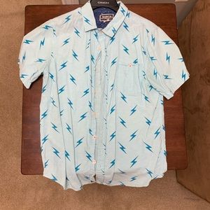 Lighting bolt casual shirt sleeve button up